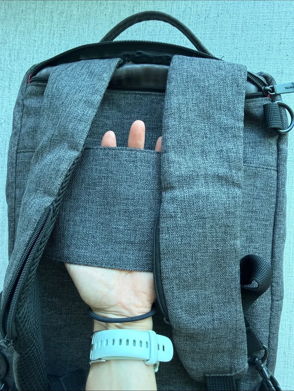 Men's Minimalist Gray Backpack - Slim Daily Bag
